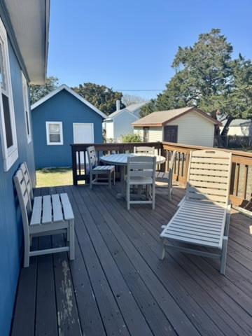 Backyard deck with seating